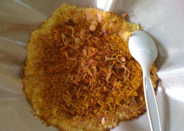 Indonesian tasty food; Egg crust from Jakarta