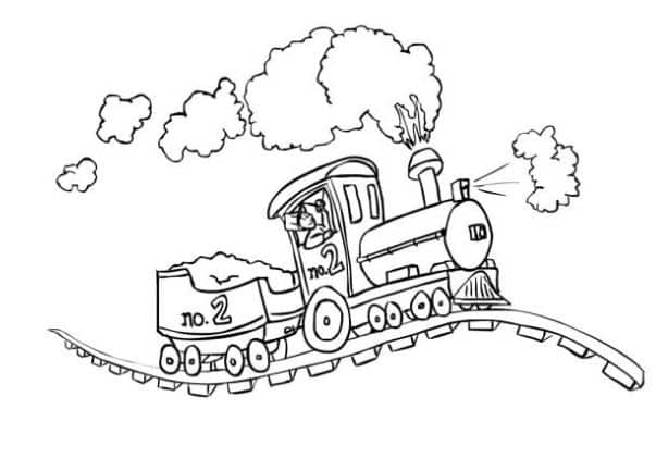 train coloring pictures