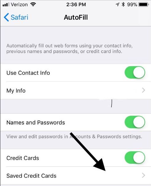 How to Remove Credit Card from Safari AutoFill 2