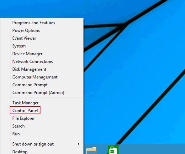 How to open control panel in w10