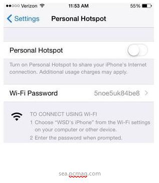 how to set up Wi-Fi hotspot on iOS