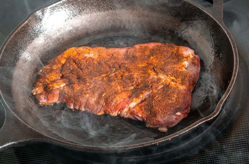 How long does it take to cook carne asada on the stove?