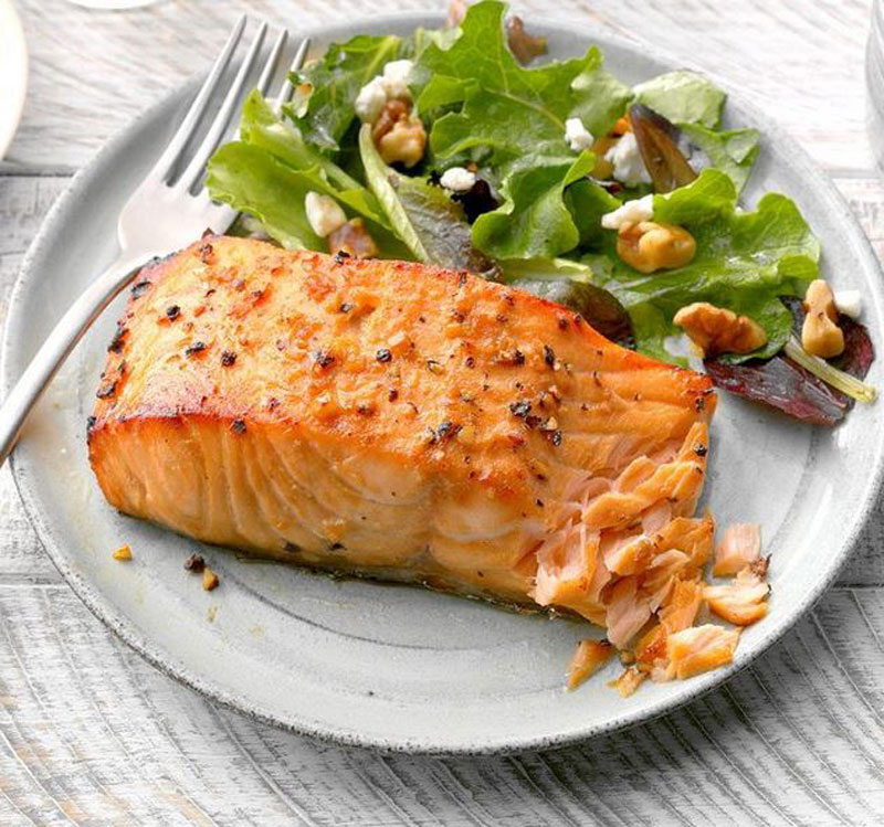 Salmon fillet as bodybuilding foods